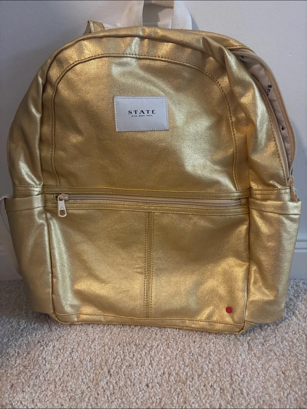 STATE Shimmery Gold Everyday Backpack